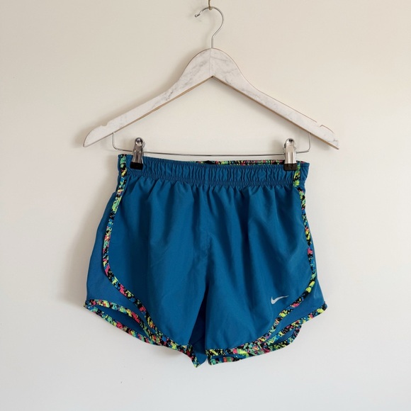Nike Pants - NIKE Teal Running Shorts With Rainbow Trim! Women’s S Small Lined
